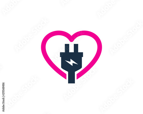 Electric Love Logo Icon Design Element