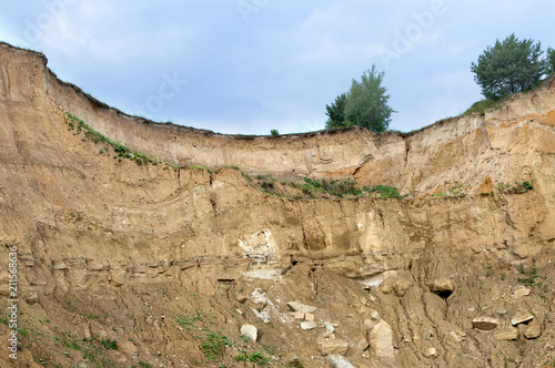 Sand slope. Abandoned quarry for the extraction of sand.