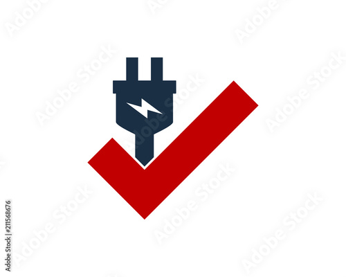 Check Electric Logo Icon Design Element