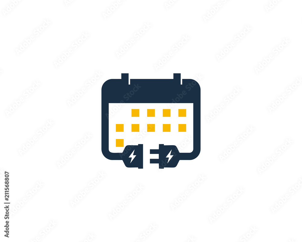 Calendar Electric Logo Icon Design Element Calendar Electric Logo Icon Design Element