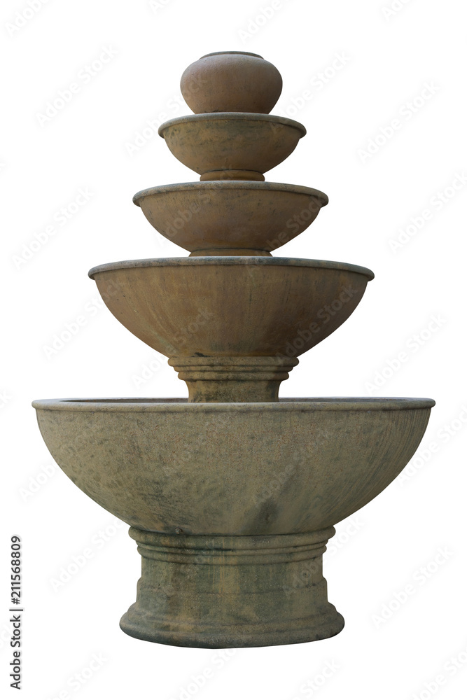 fountain water isolated on white background. Clipping path fountain water isolated on white background. Clipping path