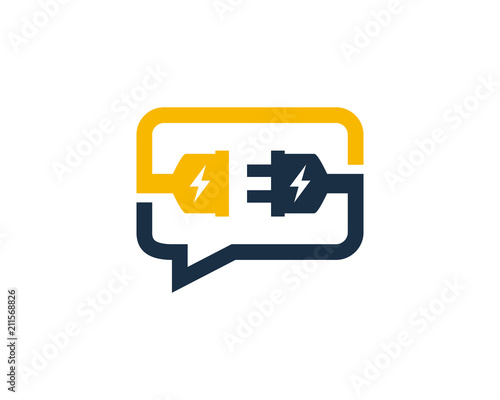 Electric Chat Logo Icon Design Element