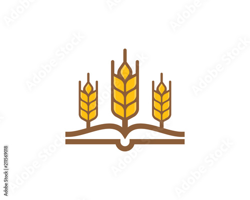 Wheat Book Icon Logo Design Element © Nizwa Design