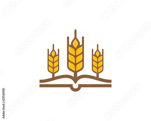 Wheat Book Icon Logo Design Element