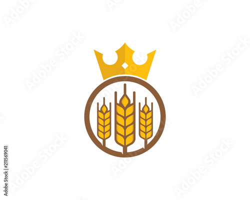 King Wheat Icon Logo Design Element