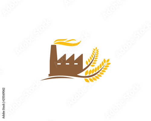 Factory Wheat Logo Icon Design Element