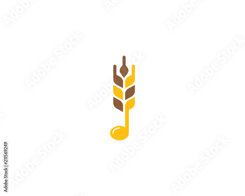 Music Wheat Logo Icon Design Element
