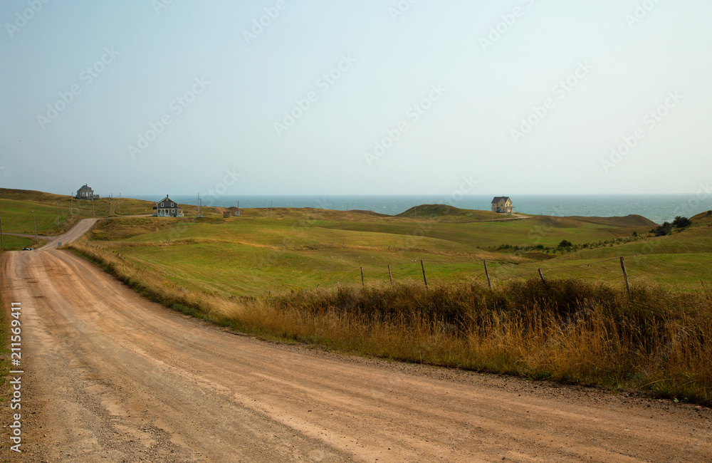 Dirt road to the sea in Magdalen island