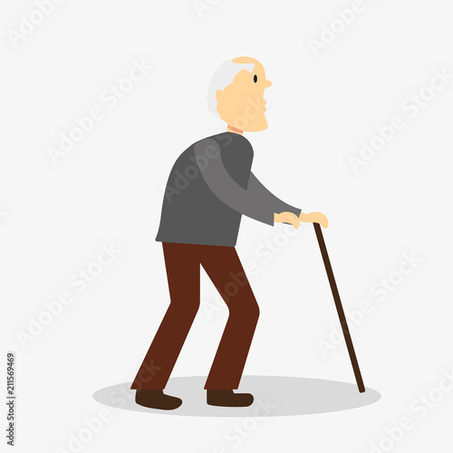 Grandfather with a wand. Color vector illustration for your design.