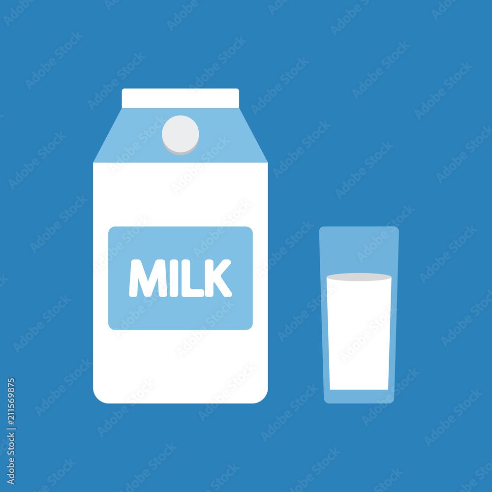 Milk. Vector. Flat design. Milk. Vector. Flat design.