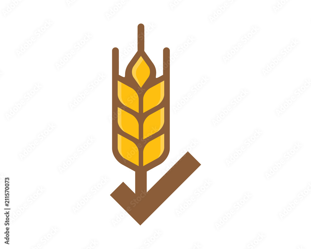 Wheat Check Logo Icon Design Element Wheat Check Logo Icon Design Element