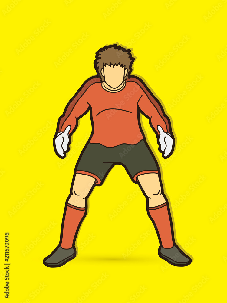 Goalkeeper action,prepare catches the ball graphic vector. Goalkeeper action,prepare catches the ball graphic vector.