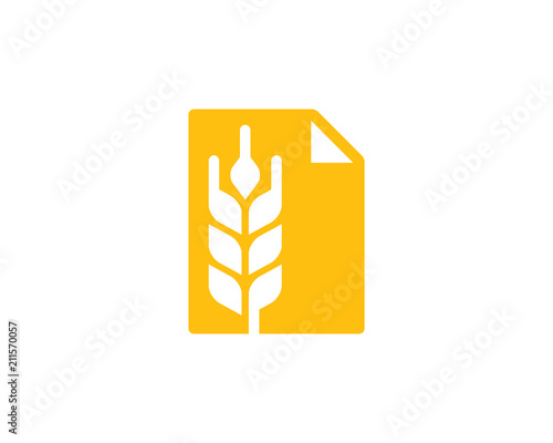 Document Wheat Logo Icon Design Element