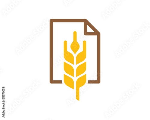 Wheat Document Logo Icon Design Element