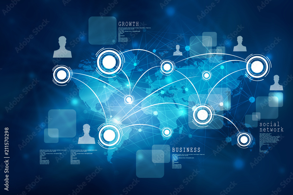 2d illustration Business Network 2d illustration Business Network
