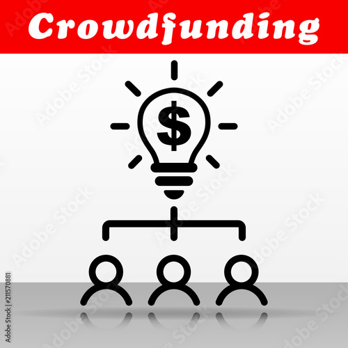 black crowdfunding vector icon design
