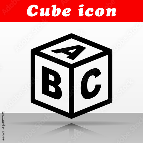 abc cube vector icon design
