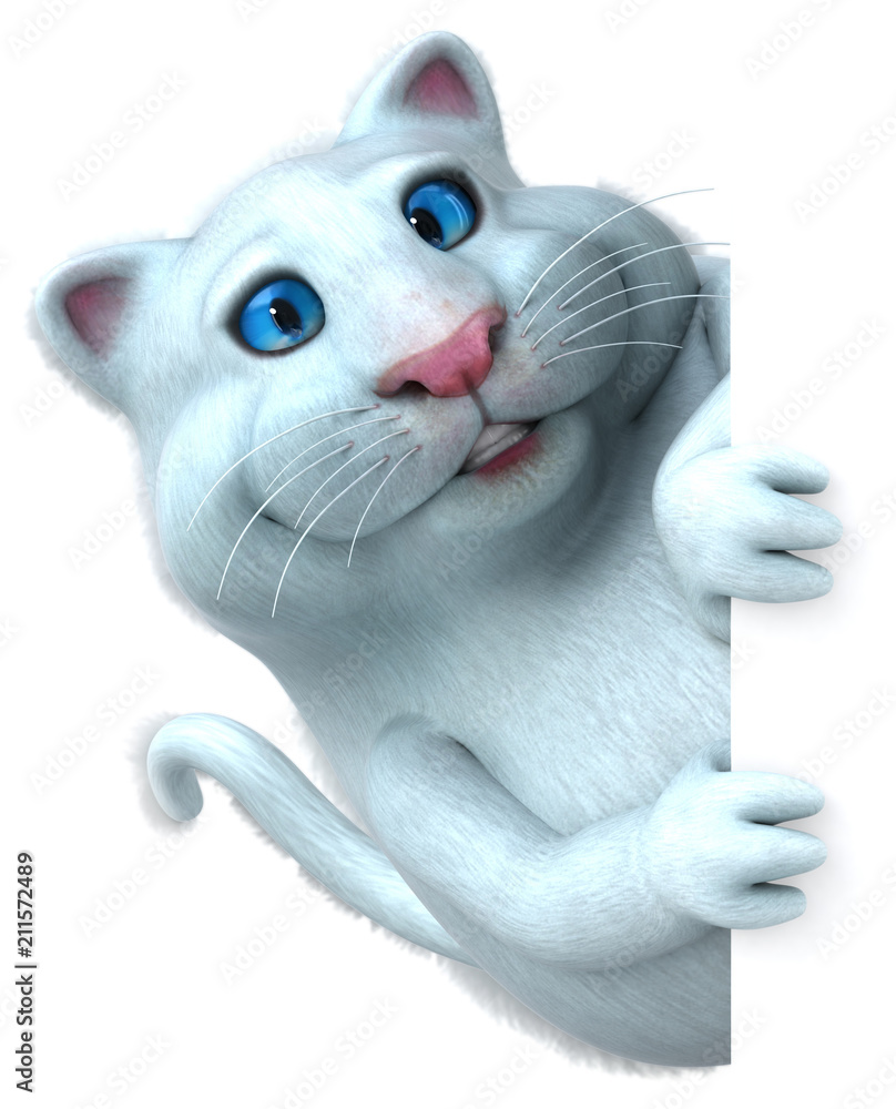 Obraz premium Fun cat - 3D Illustration