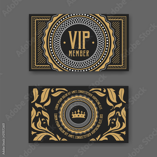 VIP membership card certificate template. Vector illustration