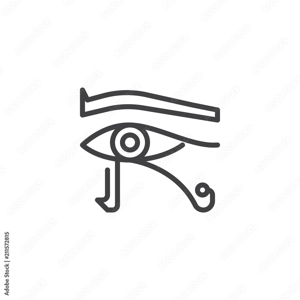 Egyptian eye outline icon. linear style sign for mobile concept and web