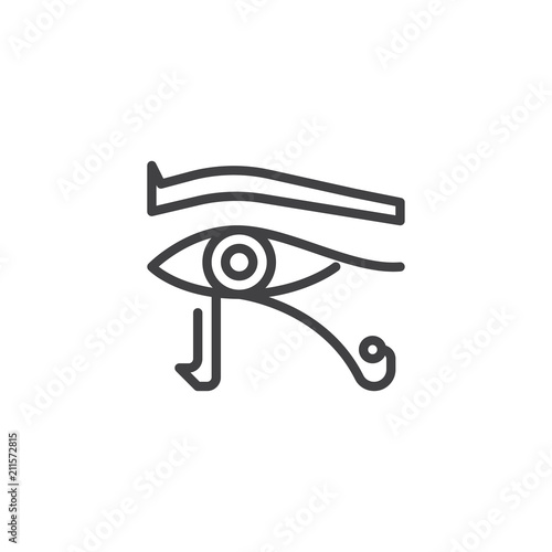 Egyptian eye outline icon. linear style sign for mobile concept and web design. Egypt horus eye simple line vector icon. Eye of ra symbol, logo illustration. Pixel perfect vector graphics