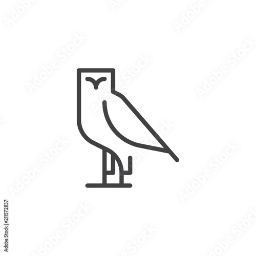 Owl bird outline icon. linear style sign for mobile concept and web design. simple line vector icon. Wisdom symbol, logo illustration. Pixel perfect vector graphics
