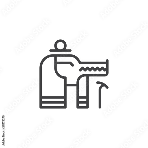 Sobek Egypt God outline icon. linear style sign for mobile concept and web design. Anubis Egyptian God simple line vector icon. Symbol, logo illustration. Pixel perfect vector graphics