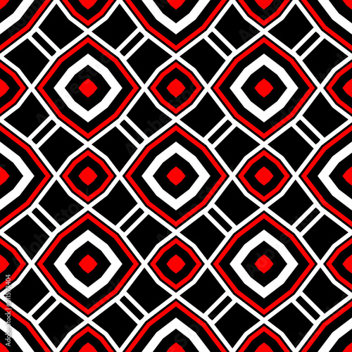 Wallpaper Mural Geometric seamless pattern. Black red white background Torontodigital.ca