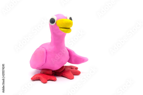 Play dough Duck on white background