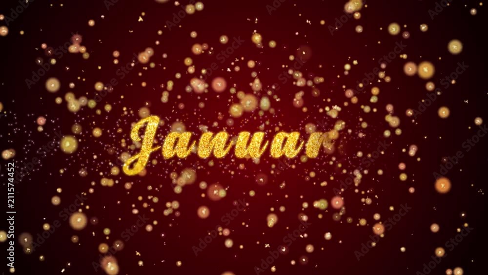 January Greeting Card text with sparkling particles shiny background for Celebration,wishes,Events,Message,Holidays,Festival January Greeting Card text with sparkling particles shiny background for Celebration,wishes,Events,Message,Holidays,Festival