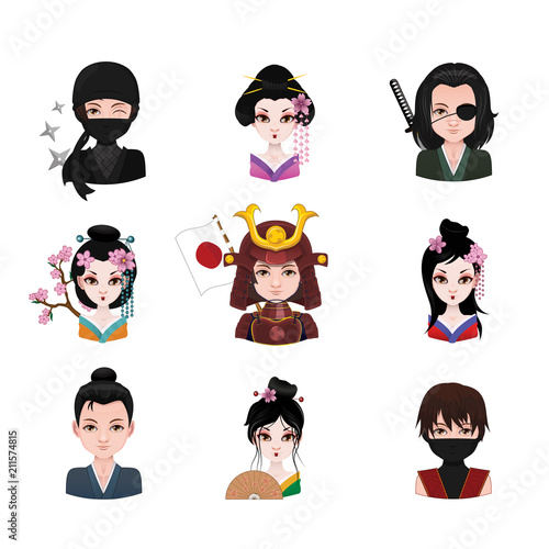Collection of feudal Japanese people