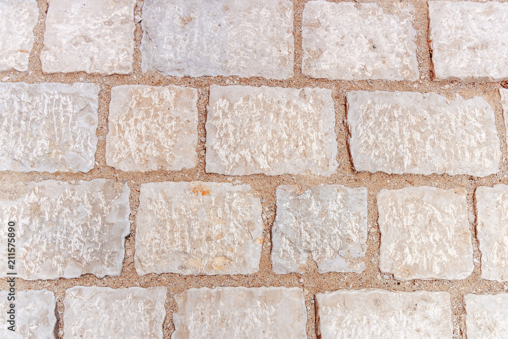 Obraz premium Red marble block like industrial natural city road