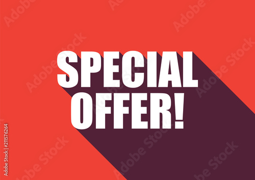 Special offer text with long shadow