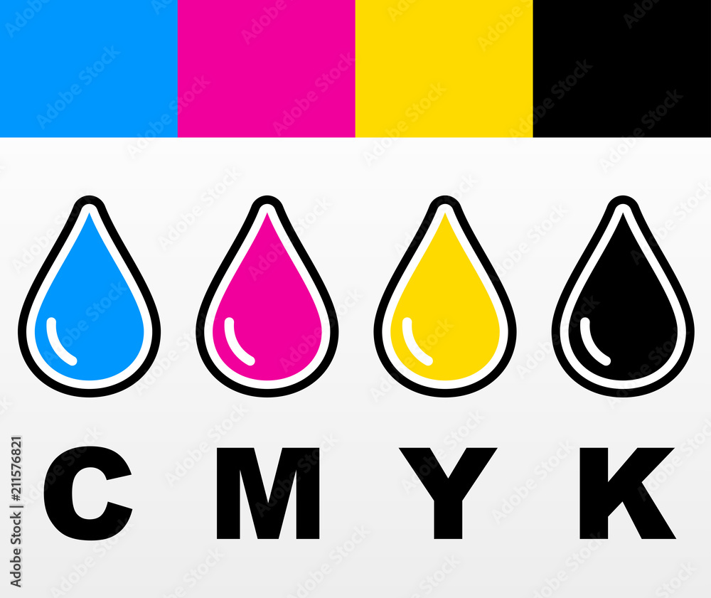 four color drop icons design four color drop icons design