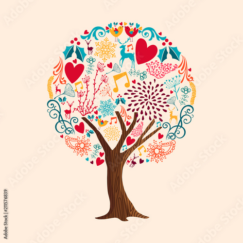 Christmas tree decoration concept for holiday love