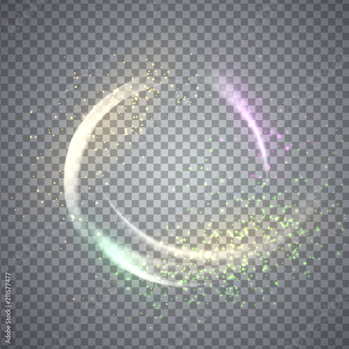 Circular flare light effect. Illustration isolated on transparent background. Graphic concept for your design