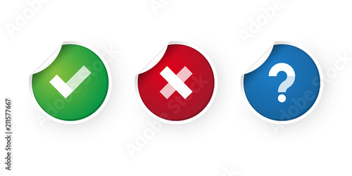 check mark and cancel stickers icon