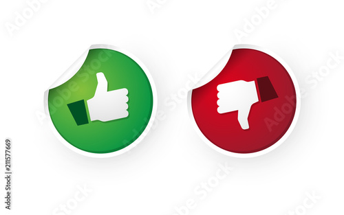 thumbs up and thumbs down icon stickers