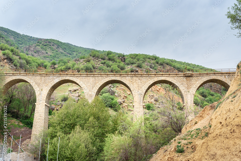 Railway bridge near Bisheh village. Iran