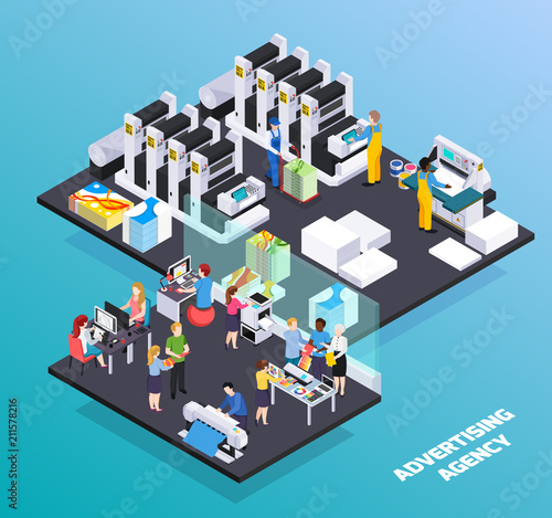  Advertising Agency Isometric Composition 