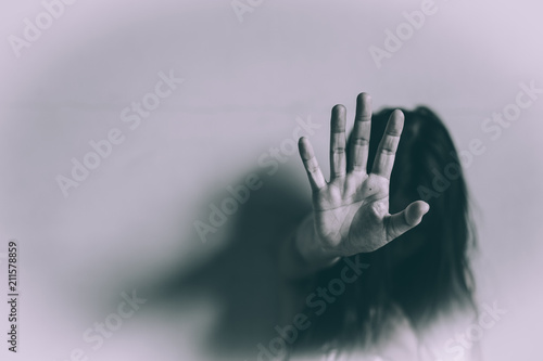 Human trafficking concept, End to violence against women.