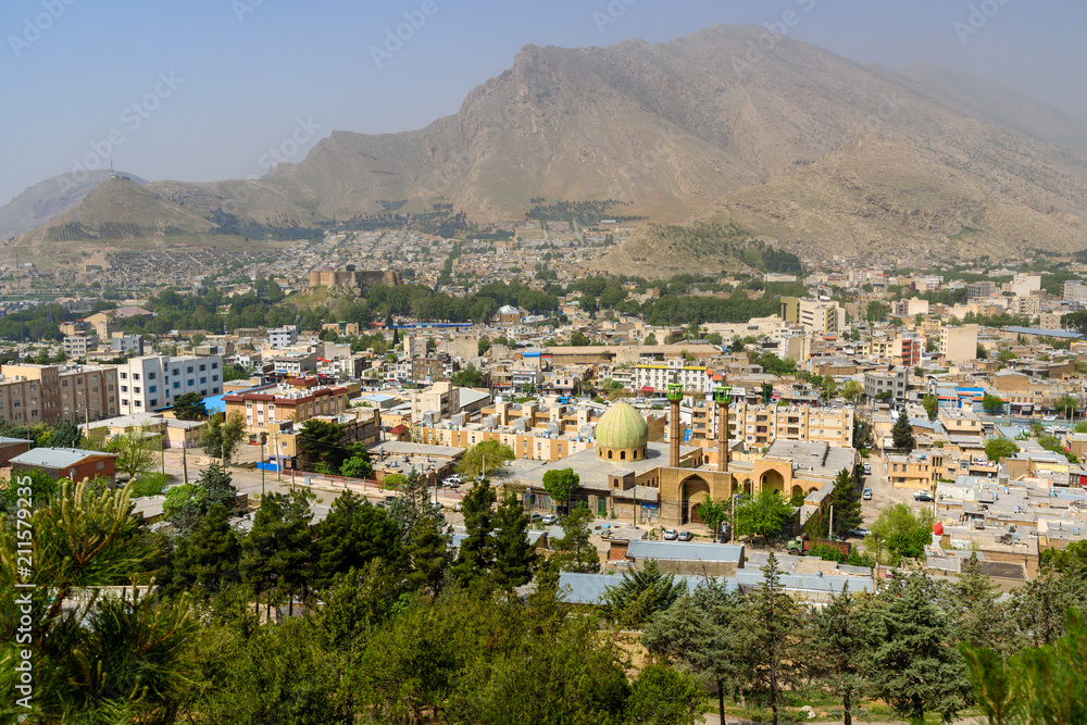 View on Khorramabad city and mosque. Iran