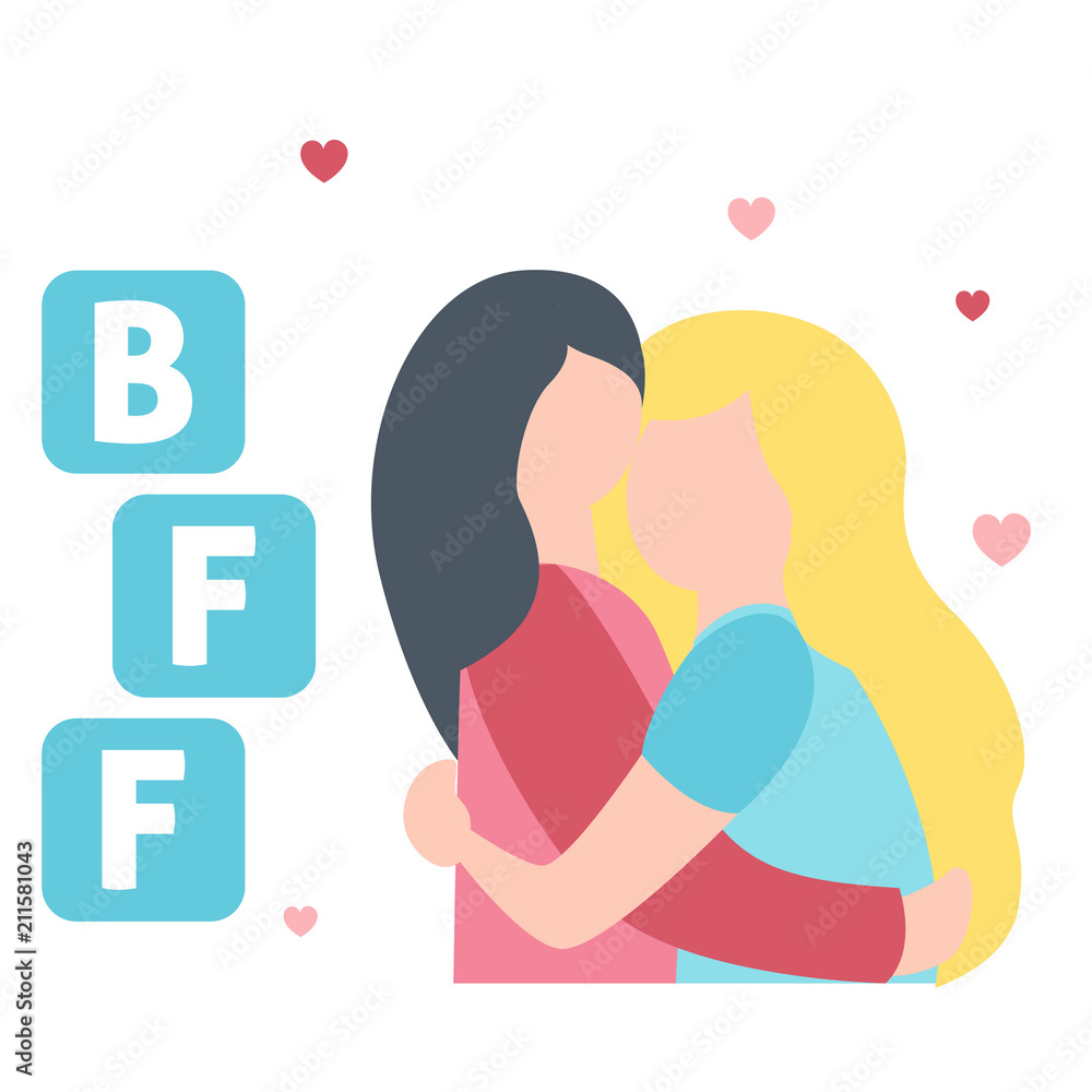 Two best friends hugging each other Two best friends hugging each other