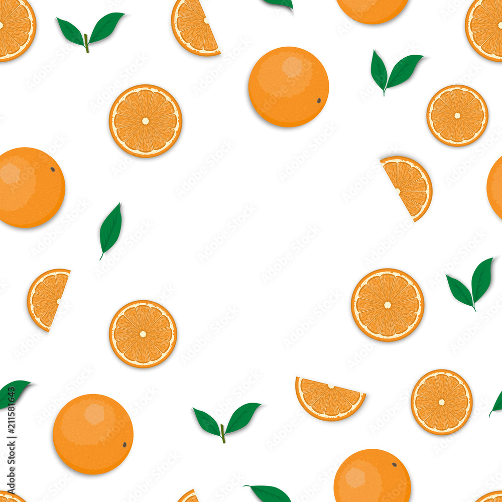 Creative seamless oranges summer pattern vector background. Creative seamless oranges summer pattern vector background.