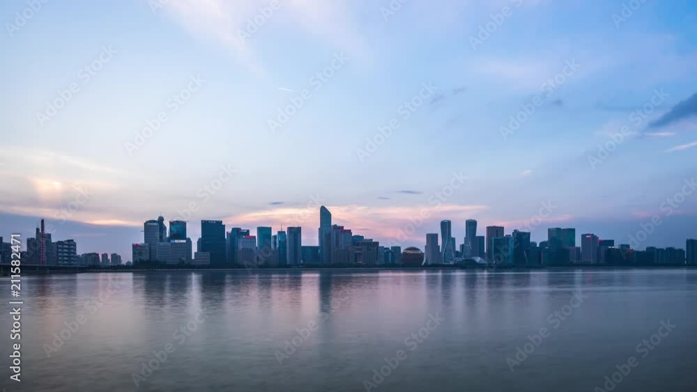 timelapse of city skyline in hangzhou china timelapse of city skyline in hangzhou china