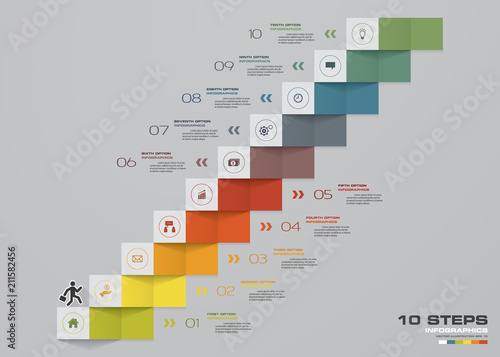 10 Steps staircase Infographic element for presentation. EPS 10.