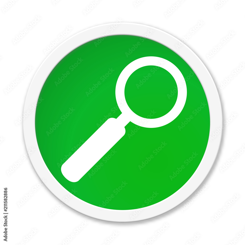 Runder grüner Button zeigt Lupe Runder grüner Button zeigt Lupe