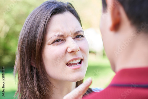 Εκτύπωση καμβά Outdoor Shot Of Young Couple Having Argument