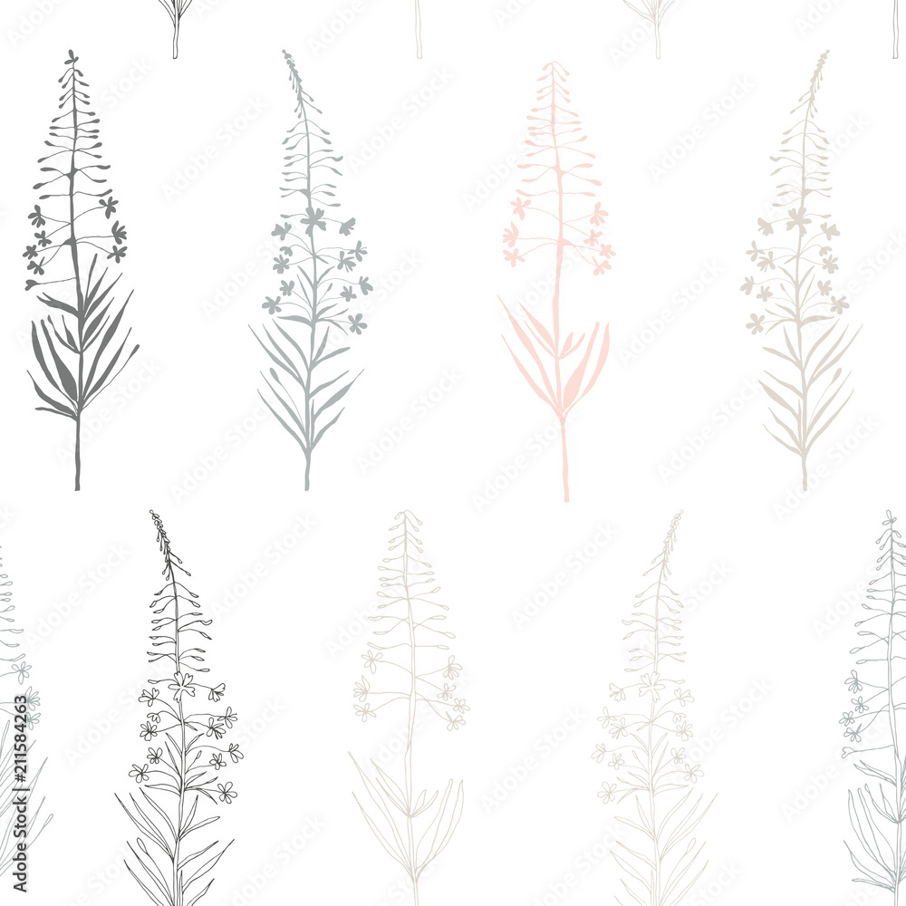 Vector floral seamless pattern with hand drawn summer wild flowers. Vector floral seamless pattern with hand drawn summer wild flowers.