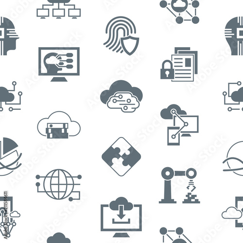 Digital vector artificial intelligence cloud icon